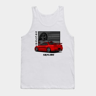 JDM Red Skyline R34 GTR Tank Top